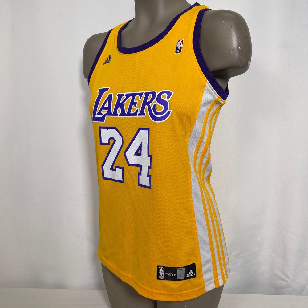 Kobe Bryant #24 Los Angeles Lakers NBA 4Her Adidas Gold Jersey Women's SMALL